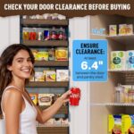 8-Tier Over The Door Pantry Organizer | Spice Rack Wall Mount with No-Shake Design, Adjustable Baskets | Hanging Seasoning Shelves, Storage Organization for Kitchen Cabinet & Closet - Image 8