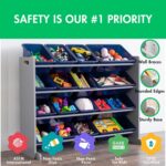 Humble Crew Supersized Toy Storage Organizer with 16 Removable Bins, Grey/Navy – Large Toy Storage for Toddlers Ideal for Kids' Rooms, Playrooms, and Nurseries - Modern Toy Bins for Kids - Image 5