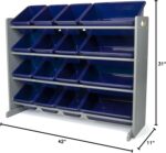 Humble Crew Supersized Toy Storage Organizer with 16 Removable Bins, Grey/Navy – Large Toy Storage for Toddlers Ideal for Kids' Rooms, Playrooms, and Nurseries - Modern Toy Bins for Kids - Image 9