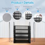 4 Tier Stackable Paper Tray Organizer for Desk, Office Desk Accessories, Paper Sorter Organizer for Letter/A4 Office File Folder Holder (Black, 16.1" x 13.2" x 10.12") - Image 3
