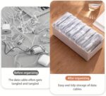 11 Box Cable Organizer Storage Box, Desktop Cable Management with Switch, Power Cord Organizer for Office,Home,Desk Accessories Storage Stationery Supplies and Accessories（Clear） (11 Box) - Image 3