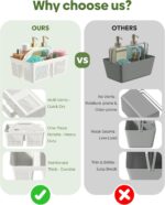 4 PCS Portable Shower Caddy, Integrated Handle, Reinforced Plastic, Organizer Storage Bathroom Supplies and Beauty Products, Cleaning Supplies, Shower Basket for Home, Dorm, Shelf and Cabinet - Image 3