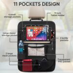 BALEINE Backseat Car Organizer, Back Seat Car Organizers and Storage, Kick Mats Back Seat Protector, Travel Accessories for Most Automotive (1 Pack, Black) - Image 3