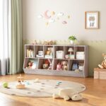 HOOBRO Kids Bookshelf, Bookcase Footboard, Toy Storage Cubby, Children's Toy Shelf, 35.4" L Toy Storage Cabinet, Fit for Children's Room, Playroom, Hallway, Kindergarten, Greige BG32CW01 - Image 5