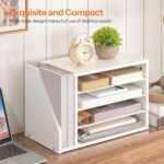 HOOBRO Mail Sorter, Literature Organizer with Adjustable Shelves, Paper Organizer for Office, Home, Wood Countertop File Holders, Mails, Magazines, White WT41WF01 - Image 3