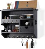 DOPACE Key Holder for Wall, Mail and Key Holder, Mail Organizer Wall Mount with Storage Drawer and 10 Hooks, Easy Installation Keys Holder on Wall, Black - Image 4