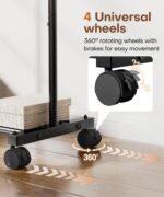 Homde Rolling Clothes Rack with Hooks: Standing Garment Storage for Indoor - Hanging Rod for Bedroom Laundry Room - Coat Dress Organizer on Wheels with luggage shelf (Black, 32") - Image 6