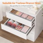 Lifewit Drawer Organizer Clothes for Closet 16 Pack, 3 Sizes Underwear Wardrobe Drawer Dividers, Fabric Foldable Dresser Storage Organizer Bins for Sock, Bra, Lingerie, Undies, Grey - Image 5