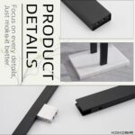 KOKOSIRI Bathroom Towel Racks 2-Tier Standing Towel Bars with Marble Base, Stainless Steel Freestanding Towels Holder, Thicken Steady Design, Matte Black THS0003-BK - Image 7