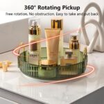 Rotating Makeup Organizer for Vanity, Spinning Cosmetics Storage for Bathroom Countertop, Skincare Holder Rack for Facial Cream, Perfume, Lotion, Lipstick(1 Tier, Dark Green) - Image 3