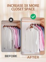 HOUSE DAY Space Saving Hanger Hooks 60 Pack, White Clothes Hanger Connector Hooks, Heavy Duty Hangers Hook Space Saver, Sturdy Hanger Connector Hook, Premium Cascading Hangers for Closet - Image 3