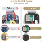 LUCMO Car Backseat Organizer with Tablet Holder,6 Storage Pockets Car Storage Organizer with Foldable Food Tray,Protectors Kick Mats Travel Accessories-Black - Image 4