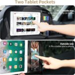 LUCMO Car Backseat Organizer with Tablet Holder,6 Storage Pockets Car Storage Organizer with Foldable Food Tray,Protectors Kick Mats Travel Accessories-Black - Image 5