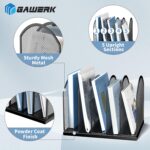 5-Section Vertical Desktop Organizer, 5-Section Mesh File Folder Stand Sorter for Office Home Classroom Organization (1, Black) - Image 4