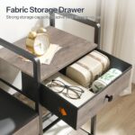 HOOBRO Hall Tree with Bench, Shoe and Coat Rack for Entryway, Coat Rack with Bench, Flip Top Storage Box, PU Cushioned Seat, Non-Woven Fabric Drawer, for Entrance, Greige and Black BG110MT01 - Image 7