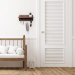 Natural Wooden Key Holder - Wall Mounted Mail Organizer and Key Hanger - Rustic Farmhouse Entryway Shelf with 4 Double Hooks - Decorative Rack for Car Keys, Wallet (Dark Brown) - Image 8