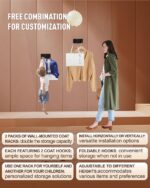 2 Pack，Modern Waterproof Black Wall Hooks，Foldable Towel Hooks for Bathrooms, Coat Hooks Wall Mounted - Ideal for Bathroom, Kitchen, Balcony - Image 3