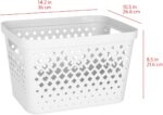 Glad Plastic Storage Basket Set, Value Pack of 6 | Open Storage Bins for Shelves, Bathroom, Pantry, Closet | Nesting Organizer Boxes with Handles, 4 Gallon, White - Image 4