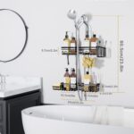 KEGII Shower Caddy Hanging for Handheld Showerheads, Rustproof Hanging Shower Organizer with Soap Dish, Toothbrush Holder and Hooks, Over Showerhead Caddy for Bathroom - Image 5