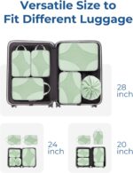 BAGSMART Compression Packing Cubes for Travel, Compressible Luggage Organizer for Cruise Ship, Lightweight Travel Essentials 6-Pack 1L+2M+2S+1Shoe Bag, Fruit Green - Image 5