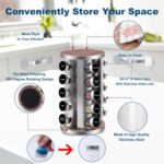 WAYDA Rotating Spice Rack Organizer, 20 Jars Revolving Seasoning Organizer for Cabinet, Stainless Steel Spice Tower for Kitchen Countertop with Reuseable Labels and Funnel - Image 4
