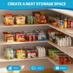 Clear Plastic Storage Bins, 4-Pack Stackable Pantry Organizers and Storage Containers for Kitchen, Fridge, Cabinet and Closet Organization - Home Essentials - Image 3