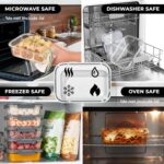 Zulay Kitchen 5 Piece Large Glass Tupperware Container Set with Lids - Premium BPA Free Borosilicate Glass Food Storage Containers - Leak-Proof Meal Prep - Microwave, Freezer & Oven Safe - Gray - Image 7