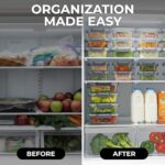 Zulay Kitchen 5 Piece Large Glass Tupperware Container Set with Lids - Premium BPA Free Borosilicate Glass Food Storage Containers - Leak-Proof Meal Prep - Microwave, Freezer & Oven Safe - Gray - Image 9