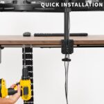 VIVO Under Desk Vertebrae Cable Management Kit, Adjustable Quad Entry Flexible Cord Organizer for Home Office, Black, DESK-AC01C - Image 5