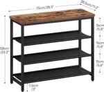 HOOBRO Shoe Rack with 3 PU Shelves, 4-Tier Shoe Storage Organizer for Closet and Entryway, Holds 9-12 Pairs of Shoes, Sturdy Metal Frame, Small Spaces, Rustic Brown and Black BF94XJ01 - Image 3
