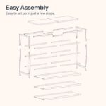 HOOBRO Shoe Rack with 3 PU Shelves, 4-Tier Shoe Storage Organizer for Closet and Entryway, Holds 9-12 Pairs of Shoes, Sturdy Metal Frame, Small Spaces, Rustic Brown and Black BF94XJ01 - Image 6