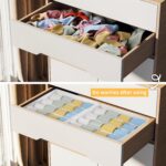 Joyoldelf Sock Drawer Organizer Divider, 16-Cell Underwear Organizers and Storage Fabric Drawer Organizer for Socks, Lingerie, Handkerchiefs, Ties Black, 2 Packs (White) - Image 5