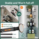 Corner Shower Caddy Tension Pole, 4 Tier Rustproof Shower Tension Rod Organizer, Adjustable 25-125 Inch Bathroom Shower Organizer Shelves for Bathtub Shampoo Storage, Black - Image 3