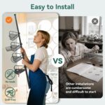 Corner Shower Caddy Tension Pole, 4 Tier Rustproof Shower Tension Rod Organizer, Adjustable 25-125 Inch Bathroom Shower Organizer Shelves for Bathtub Shampoo Storage, Black - Image 6