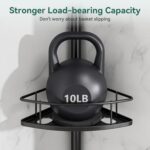 Corner Shower Caddy Tension Pole, 4 Tier Rustproof Shower Tension Rod Organizer, Adjustable 25-125 Inch Bathroom Shower Organizer Shelves for Bathtub Shampoo Storage, Black - Image 9