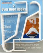 HANGERWORLD 2 Pack Over The Door Hooks for Hangers - Extra Strong White Plastic Over Door Hook for Hanging Clothes, Towels, Robes, Hats, Bags and More - Image 3
