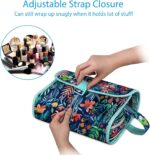 Fintie Portable Toiletry Cosmetic Travel Bag, Large Water Resistant Hanging Makeup Organizer Storage Pouch Case for Women Girls (Jungle Night) - Image 4