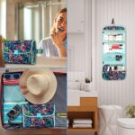 Fintie Portable Toiletry Cosmetic Travel Bag, Large Water Resistant Hanging Makeup Organizer Storage Pouch Case for Women Girls (Jungle Night) - Image 6