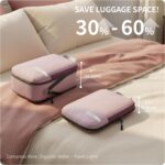 Cipway Compression Packing Cubes for Travel Ultralight Expandable Packing Organizers for Carry on Luggage (Mauve Pink 3 Set) - Image 3