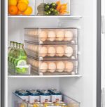 vacane 24 Capacity Egg Holder for Refrigerator, Egg Drawer for Fridge Pull Out Egg Storage Container with Non-Slip Pads Clear Egg Tray Egg Organizer - 2 Pack - Image 3