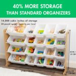 Humble Crew Extra-Large Toy Organizer with 20 Plastic Bins – Natural/White Storage Rack with 4-Tier Shelves, Anti-Tip Safety, for Kids’ Rooms, Playrooms, Nurseries & Classrooms - Image 4