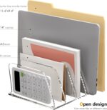 SANRUI Acrylic File Organizer for Desk, Clear 5-Section Vertical File Folder Holder Stand File Sorters, Mail Envelope Document Organization Rack Bookshelf for Office, Home, Classroom - Image 4