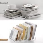SANRUI Acrylic File Organizer for Desk, Clear 5-Section Vertical File Folder Holder Stand File Sorters, Mail Envelope Document Organization Rack Bookshelf for Office, Home, Classroom - Image 7