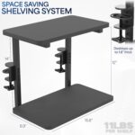 VIVO Clamp-on 16 inch Flexible 2-Tier Shelving Unit for Table Accessories, Gaming Devices, and More, 4 Configuration Options, Desktop Organizer, Black, DESK-SHELF2CS - Image 4