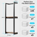 Towel Racks for Bathroom, 2 Tier Wall-Mounted Towel Rack, Home Decor Shelf, Space-Saving Organizer Rack for Household, Bathroom, and Bedroom - Image 3