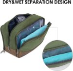 WANDF Travel Toiletry Bag for Men Large Toiletries Shaving Bag Water Resistant Hanging Dopp Kit Travel Accessories Bag for Women Men (Green) - Image 4