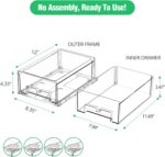 2 Pack Refrigerator Drawers - Fridge Organizer Bins Stackable Storage Drawers, Clear Refrigerator Organizing Containers Pull Out Drawer for Fruit, Vegetable Storage and Keep Fresh - Image 3