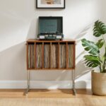 Crosley Furniture Lily Record Player Stand with Vinyl Storage, Stores up to 90 Records, Turntable Stands, Walnut - Image 7