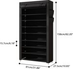 Laiensia 9-Tier Vertical Shoe Rack Organizer, Space Saving Shoe Storage Organizer, Non-Woven Cover Shoe Shelf Holds 36-45 Pairs for Bedroom, Hallway, Closet Entryway, Black - Image 4