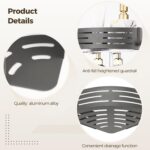 2 Pcs Corner Shower Caddy, No Drilling Aluminum Organizer, Triangular Bathroom Shelves with Towel Bar & Hooks, Rustproof Wall Mount Space-Saving for Shower & Kitchen - Image 4